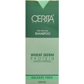 تصویر شامپو ضد ریزش و تقویت کننده سریتا بدون سولفات حاوی جوانه گندم Cerita shampoo Anti Hair Loss and Wheat Germ Protein sulfate free 200ml