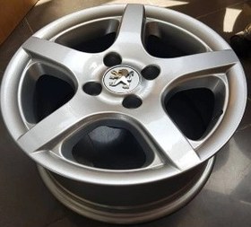 تصویر رینگ فابریک سایز۱۵ (۱۰۸×۴) نقره‌ای (۵) پر R62 Original wheel size15"(4×108) Silver R62