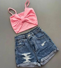 تصویر کراپ دخترانه پاپیونی 