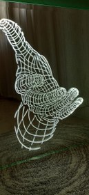 تصویر آینه دست سه بعدی دکوراتیو چراغدار 