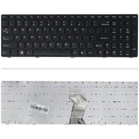 تصویر کیبرد لپ تاپ لنوو IdeaPad G580 مشکی با فریم Keyboard Laptop Lenovo IdeaPad G580 With Frame