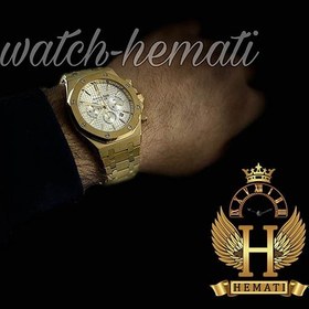 تصویر ساعت مردانه سه موتوره اودمار پیگه Audemars Piguet Royal Oak ap3105 طلایی 