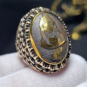 تصویر انگشتر طلا روس با سنگ حدید معدنی کد 37540 