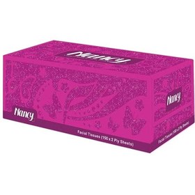 تصویر دستمال کاغذی جعبه ای 150 برگ دولا سفید طرح درخشان نانسی 06-سرخابی Nancy 150 Paper Tissue