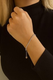 تصویر دستبند زنانه خاویاری نقره ایتالیایی عیار ۹۲۵ با طراحی لوکس و اصیل 