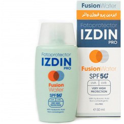 تصویر کرم ضد آفتاب فیوژن واتر ایزدین پرو بی رنگ SPF50 