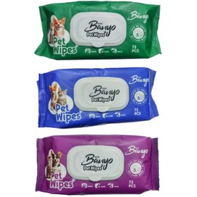 تصویر دستمال مرطوب پت ۷۲ برگ 