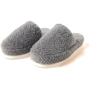 تصویر دمپایی حوله ای طوسی 