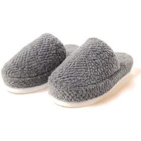 تصویر دمپایی حوله ای طوسی 