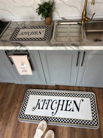 تصویر ست دوتیکه زیرسینکی و نمگیر KITCHEN شطرنجی 