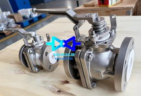 تصویر بال ولو لاین تفلن بدنه استیل LINE TEFLON BALL VALVE