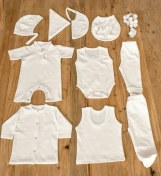 تصویر لباس نوزاد ده تیکه نخ پنبه کد ۶۰ 