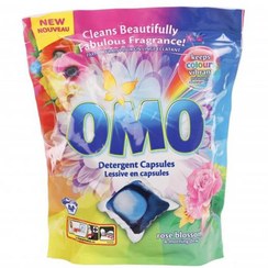 تصویر کپسول ماشین لباسشویی اومو OMO رایحه شکوفه رز رنگی 42 عدد 840 گرم 