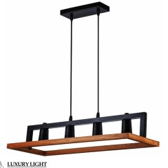 تصویر لوستر مدرن چوبی 4 شعله مدل L101 