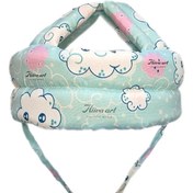 تصویر کلاه محافظ سر نوزاد مدل ابری جنس کتان نخ ایرانی 