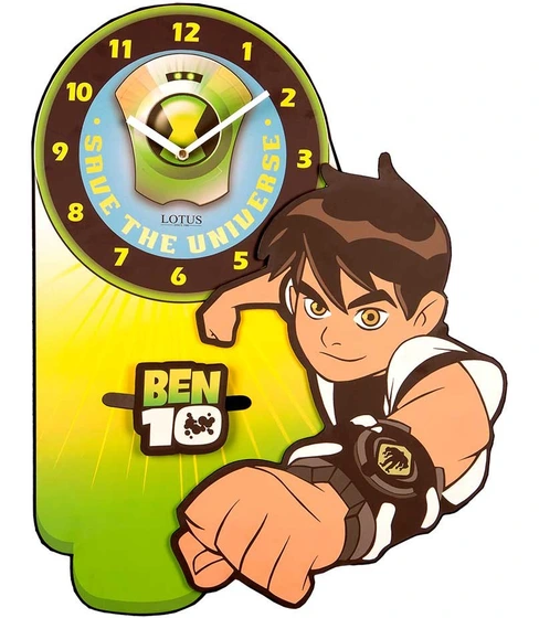 خرید و قیمت ساعت دیواری چوبی اتاق کودک لوتوس مدل Ben10 | ترب