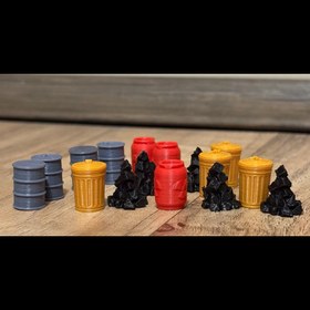 تصویر ست سه بعدی منابع بازی فکری بردگیم پاورگرید power grid 