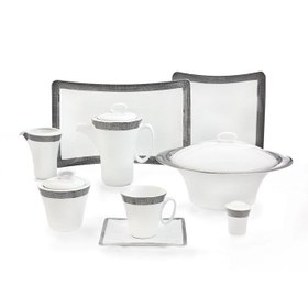 تصویر سرویس چینی زرین 12 نفره کامل سورن (90 پارچه) Zarin Iran Vinci Soren 90 Pieces Porcelain Dinnerware Set