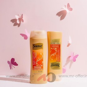 تصویر شامپو کراتین مخصوص موهای رنگ شده ساو مدل keratin infusion حجم ۳۷۳ میلی لیتر Suave Color Care Keratin Infusion Shampoo 373 ml