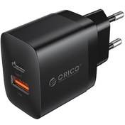 تصویر شارژر دیواری دو پورت 20 واتی و سریع اوریکو ORICO PV20-1U1C 2 Port Fast Charger 20W 