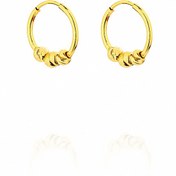 تصویر گوشواره طلا 18 عیار حلقه ای با سه البرنادو 