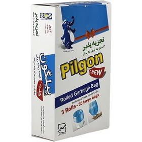 تصویر کیسه زباله سه رول آبی پیلگون 30 عددی 