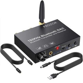 تصویر دک صوتی دیجیتال به آنالوگ و فرستنده و گیرنده صوتی بلوتوث PROZOR aptX HD 192KHz DAC 