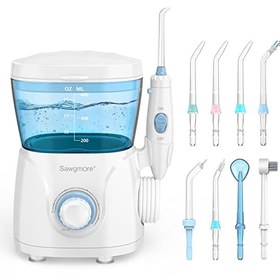 تصویر شست و شوی دهانی Sawgmore Water Flosser، ظرفیت بزرگ 600 میلی لیتر، 10 فشار قابل تنظیم، نخ دندان برقی برای دندان ها/بریس ها، 8 نازل خانگی شست و شوی دهان حرفه ای فلوسر - ارسال 20 روز کاری ا Sawgmore Water Flosser Oral Irrigator, 600ml Large Capacity, 10 Adjustable Pressures, Electric Flosser for Teeth/Braces, 8 Home Nozzles Professional Flosser Oral Irrigator Sawgmore Water Flosser Oral Irrigator, 600ml Large Capacity, 10 Adjustable Pressures, Electric Flosser for Teeth/Braces, 8 Home Nozzles Professional Flosser Oral Irrigator