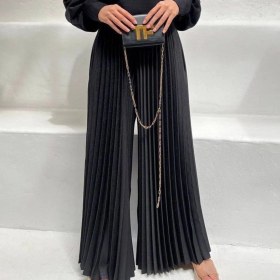 تصویر دامن زنانه ترند پلیسه مشکی 8117857 