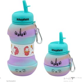 تصویر قمقمه سیلیکونی تاشویونی کرن اسکول فنز کد9317 