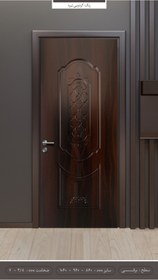 تصویر درب اتاقی ملامینه طرح نیلوفر - یک رو ضد آب Melamine room door with lotus design