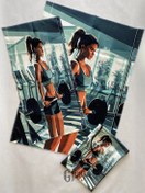 تصویر ست زیر انداز و حوله دستی و‌ شوز بگ کد 0144 