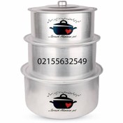 تصویر سرویس قابلمه روحی تیزابی با جنس روی 