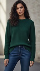 تصویر بافت یقه گرد زنانه گرم بالا zara 