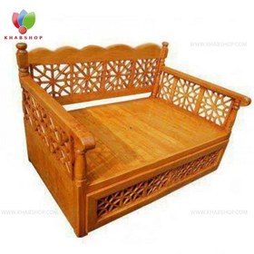 تصویر تخت سنتی چوبی 60*160 کد 102 