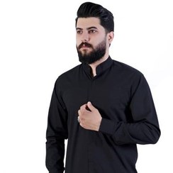 تصویر پیراهن تترون طرح دویقه دکمه مخفی محرمی 