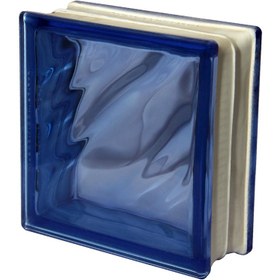 تصویر بلوک شیشه ای مدل مورب آبی تیره لهستان بسته 10 عددی 