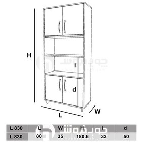 تصویر کتابخانه همراه با کمد مدل L830 