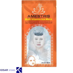 تصویر ماسک صورت ورقه‌ای آیس دابل مدل Multi Vitamin آمستریس Ice Double Amestris sheet face mask, Multi Vitamin model