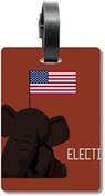 تصویر فیل جمهوری خواه پرچم را برافراشته چمدان انتخاباتی برچسب برچسب کارت چمدان آویزان 