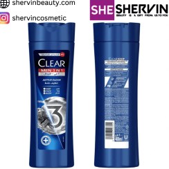 تصویر شامپو ضد شوره کلیر آقایان حاوی زغال فعال 3 در 1 400 میلی لیتر Clear 3 in 1 Active Clean Shampoo 400ml