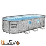 تصویر استخر پیش ساخته بیضی 5 متری طرح حصیری bestway 56716