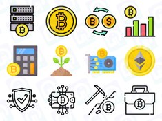 تصویر پک وکتور 150 عددی ارز دیجیتال 