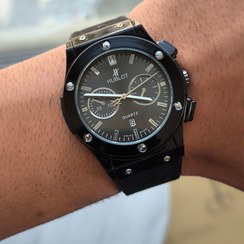 تصویر ساعت مچی مردانه هابلوت بند چرم مشکی 