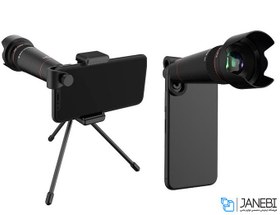 تصویر لنز تلسکوپی گوشی موبایل با سه پایه لی کیو آی Lieqi LQ-181 Telescope Mobile Camera Lens with Tripod 