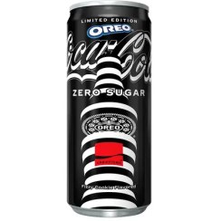 تصویر نوشابه قوطی بلژیکی کوکاکولا اورئو Coca Cola Zero Sugar Oreo Asia بدون شکر 330 میل 