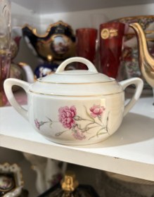 تصویر قندان چینی قدیمی گل میخک 