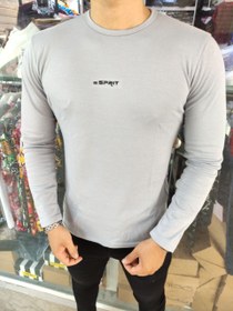 تصویر تیشرت آستین بلند طوسی روشن اسپریت Spirit long sleeve t-shirt