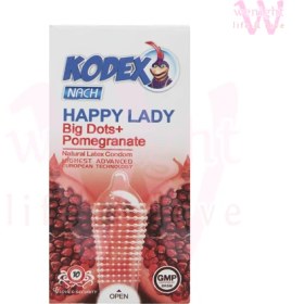 تصویر کاندوم خاردار کدکس مدل هپی لیدی 10 عددی | Kodex Happy Lady condoms 