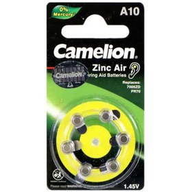 تصویر باتری سمعک کملیون شماره A10 بسته 6 عددی Camelion Hearing Aid Batteries No A10 6 pcs